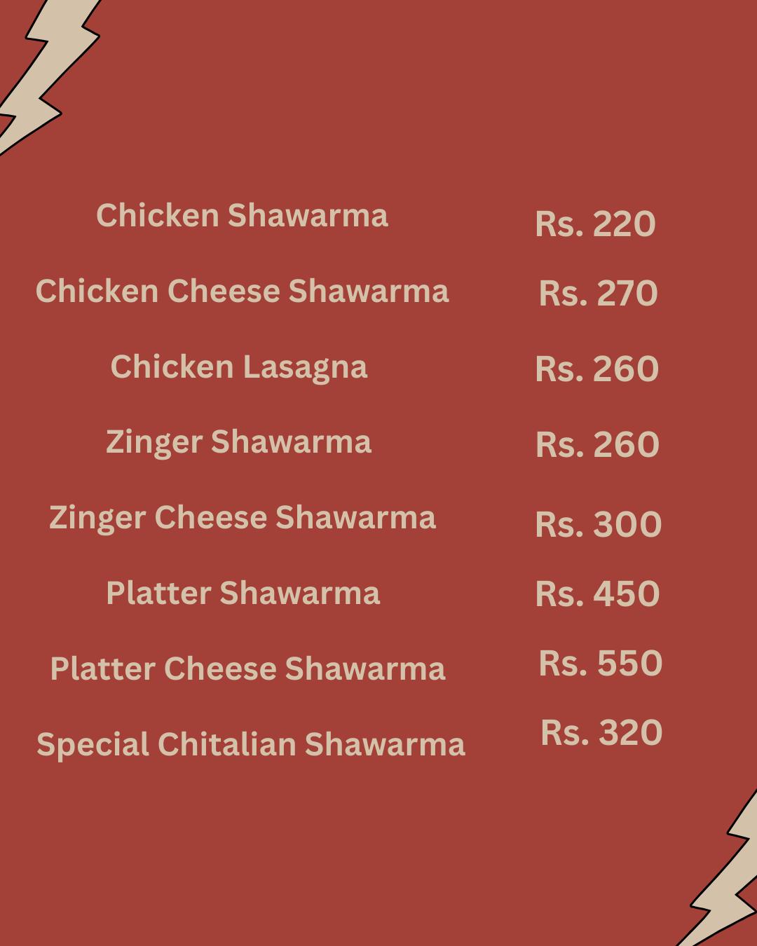 Pasta Deals Menu